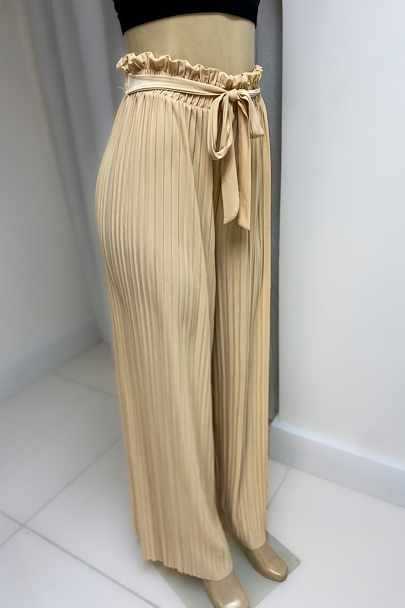 Satin Pleated Pants