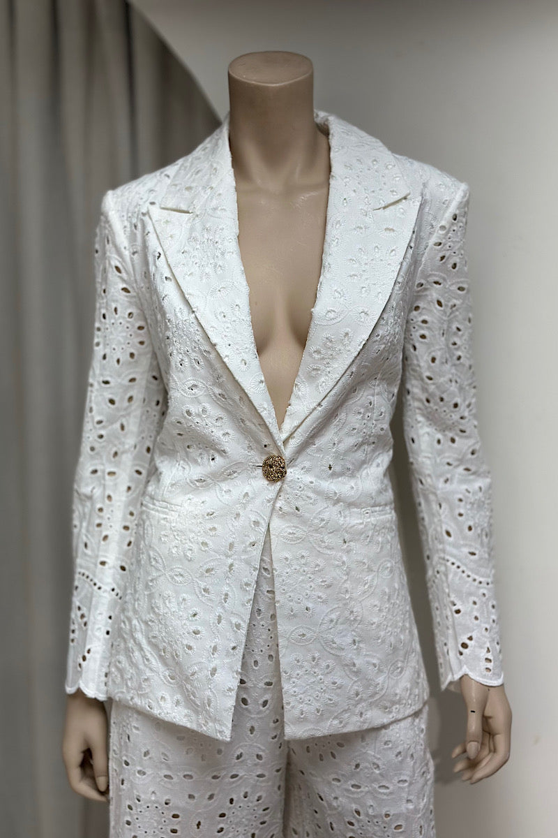 Embroidered Eyelet Suit Set