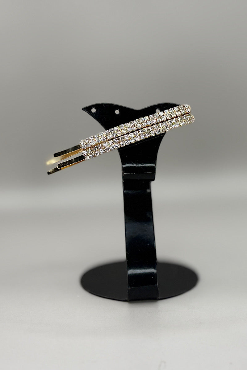 Double Rhinestone Hair Clips