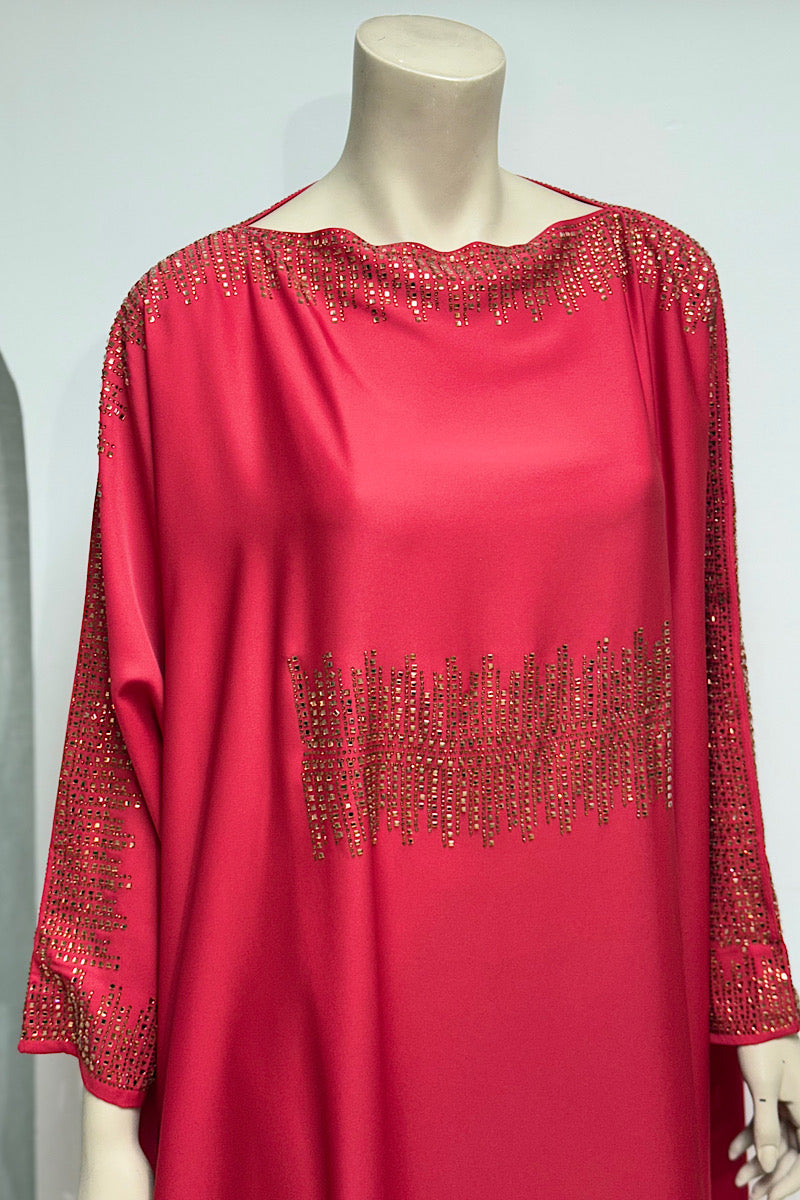 Jeweled Flowy Kaftan Dress