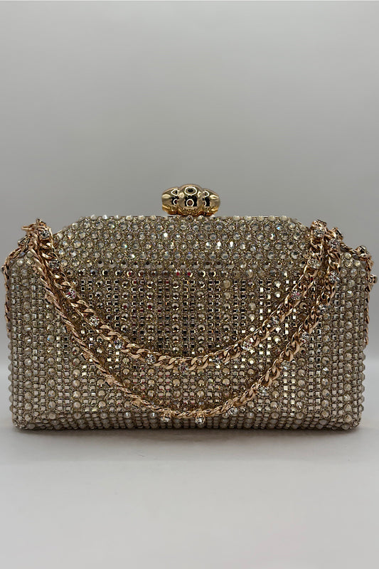 Champagne Gold Chain Handle Clutch