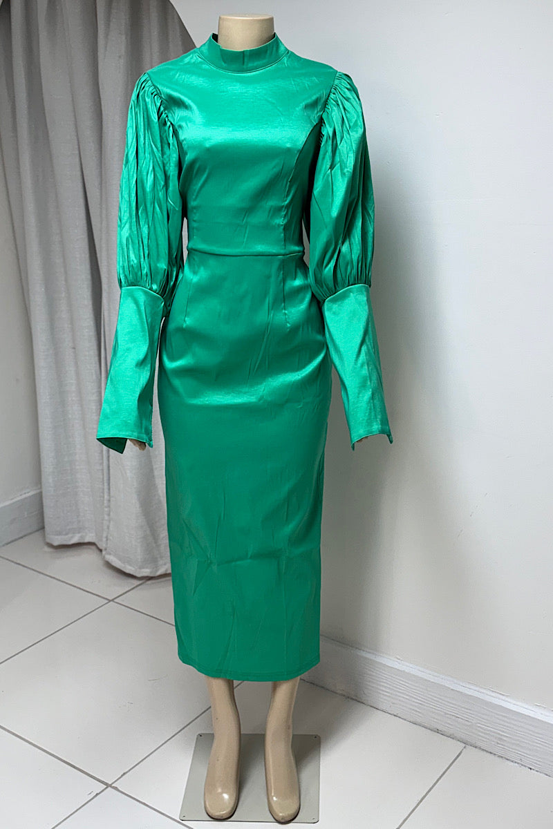 Taffeta Large Sleeve Dress