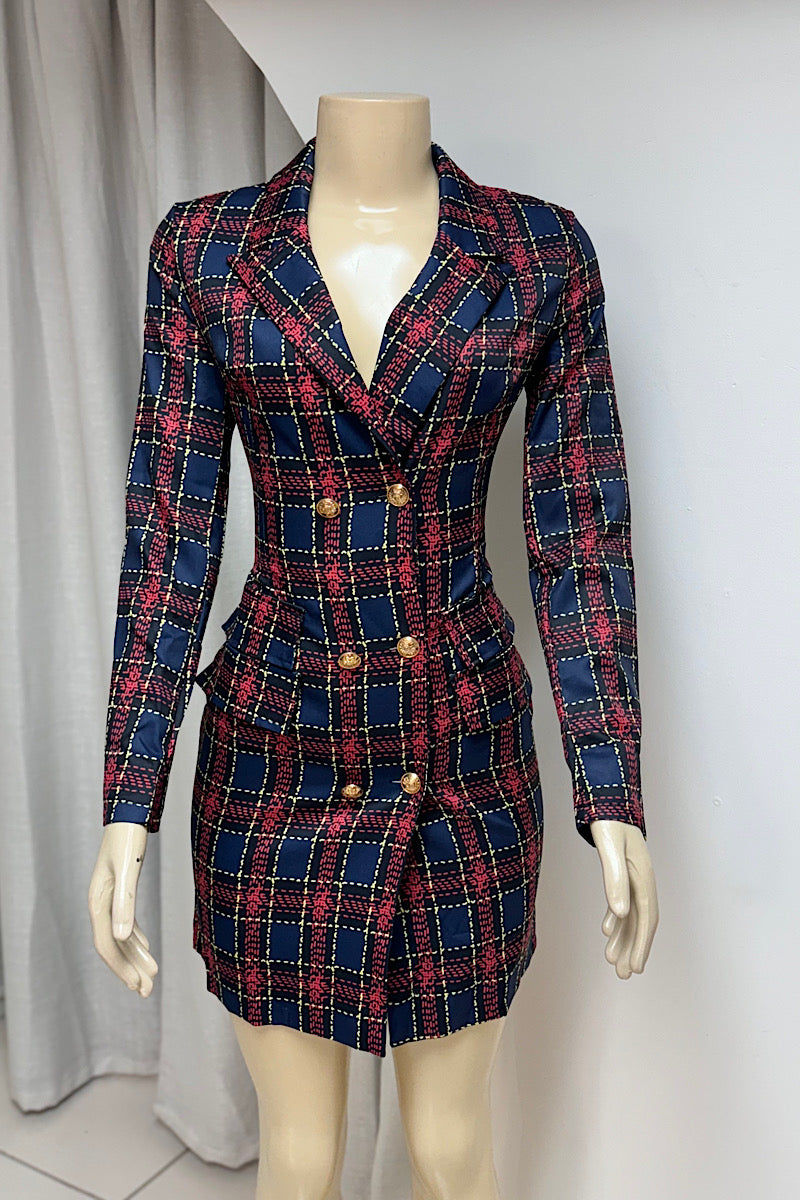 Plaid Blazer Dress