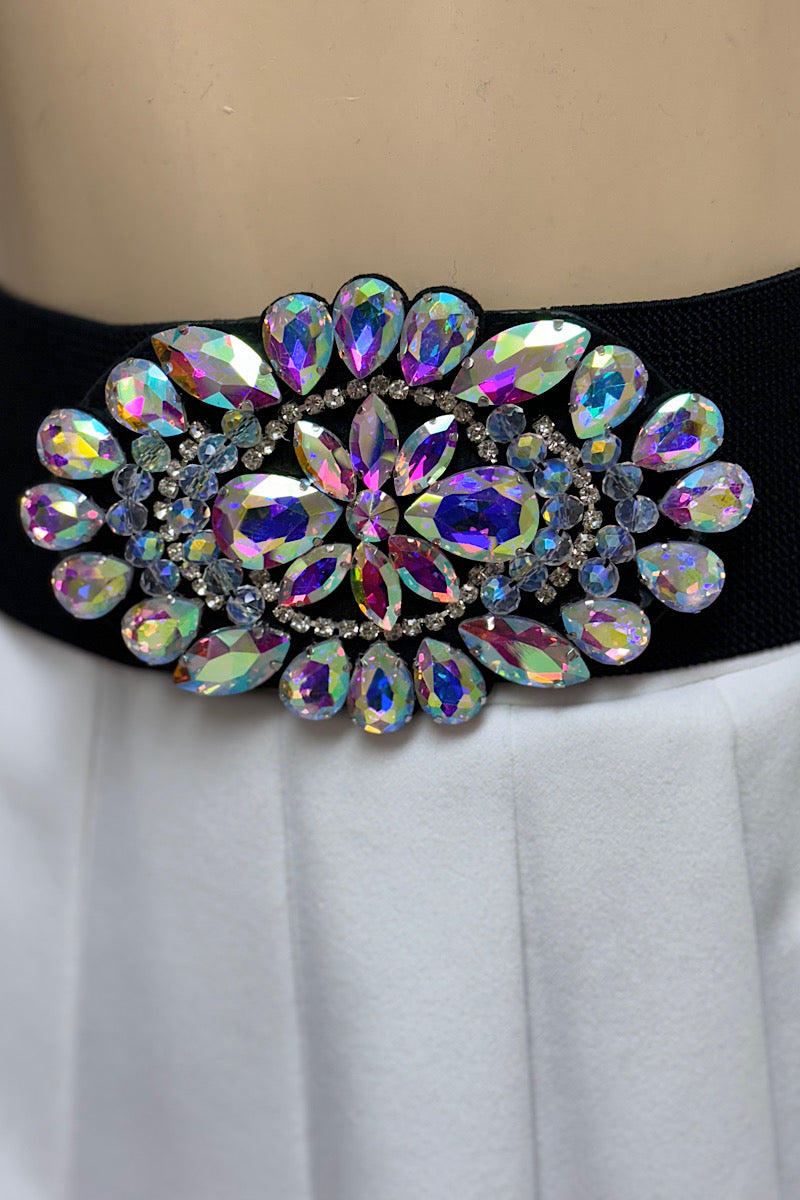 Rhinestone Pattern Bandage Belt