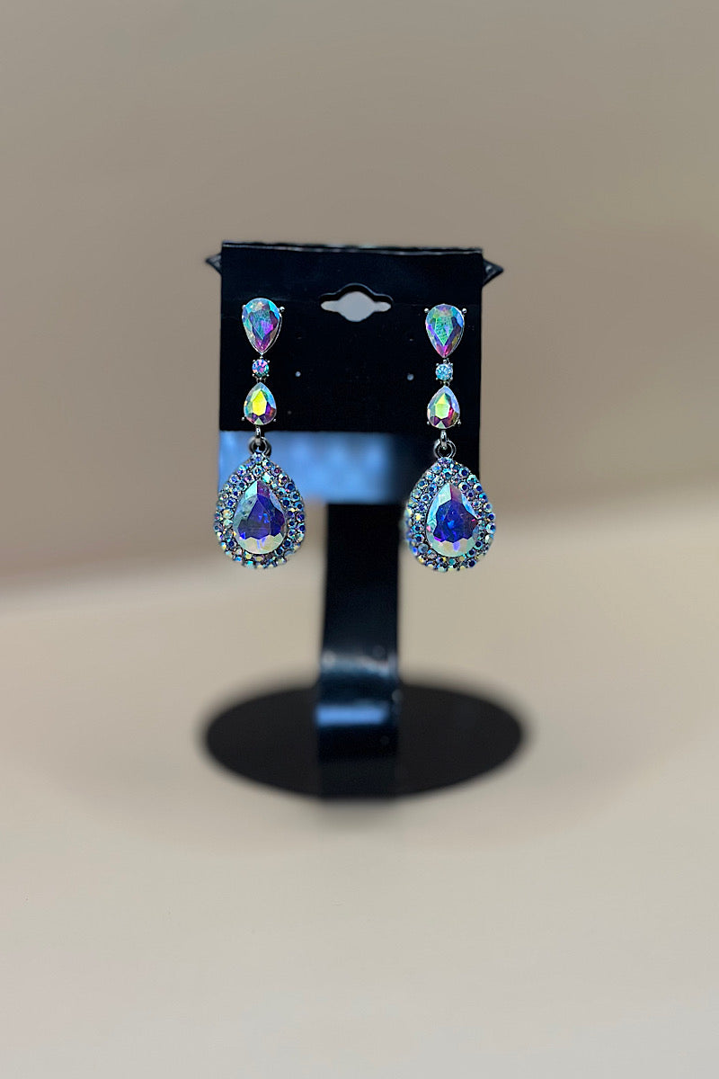 Earring- Silver Iridescent Collection