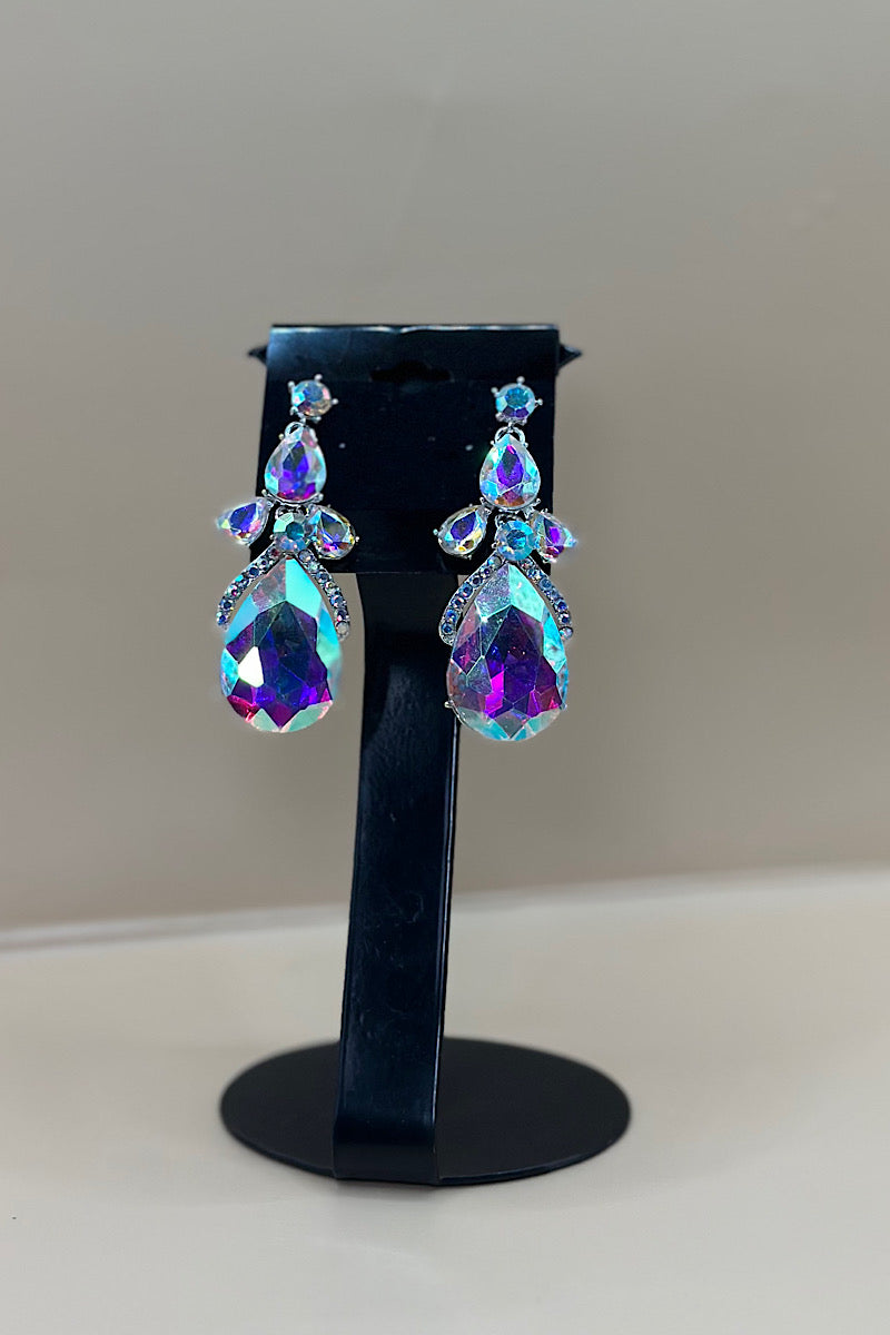 Earring- Silver Iridescent Collection