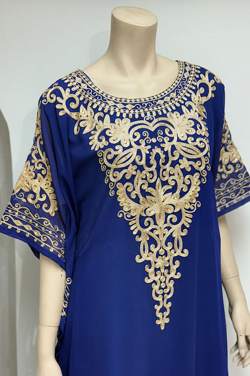 Flowy Embroidered Kaftan Dress