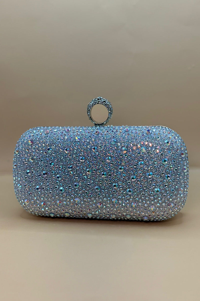 Ring Clasp Rhinestone Clutch