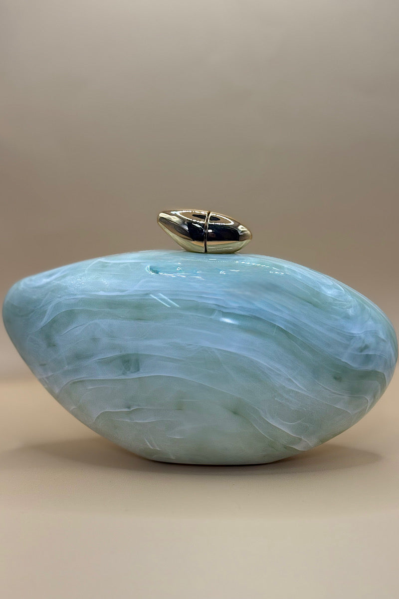 Egg Shaped Shine Clutch Bag