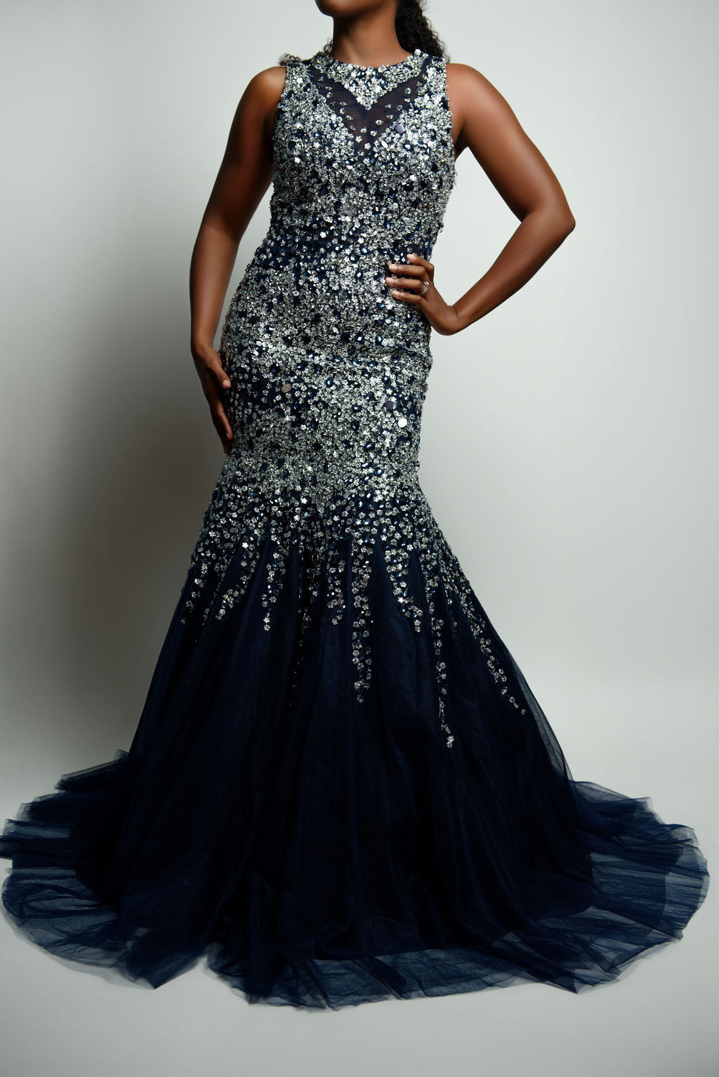 Bejeweled Back-Out Mermaid Formal