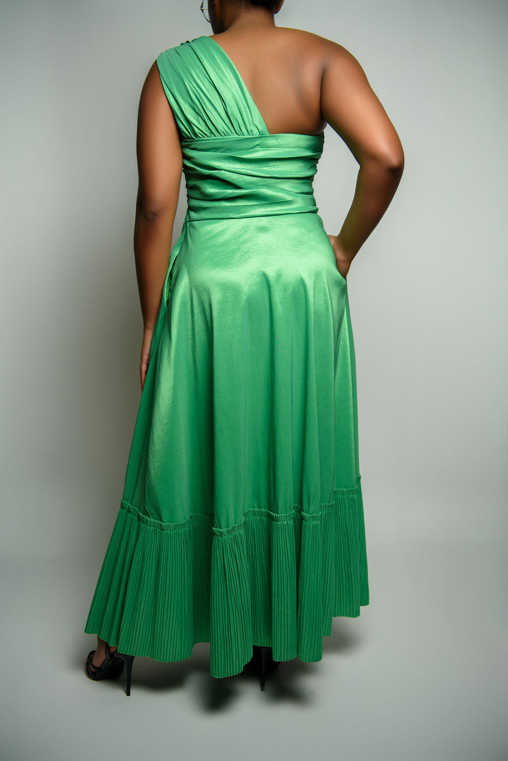 One Shoulder Pleat Bottom Formal