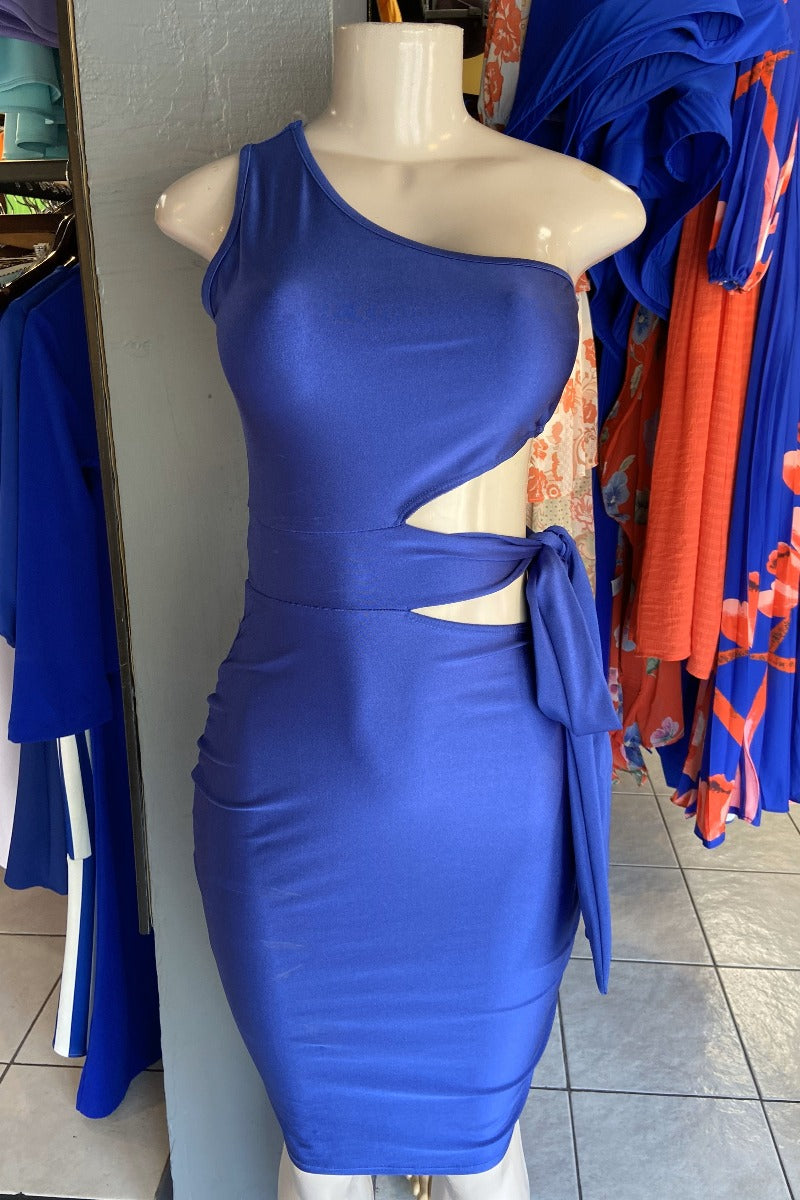 Satin One Shoulder Bodycon