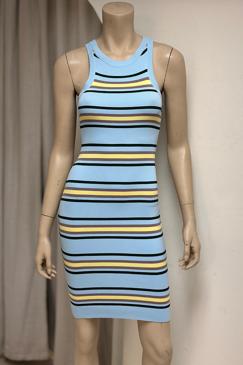 Knitted Striped Mini Dress