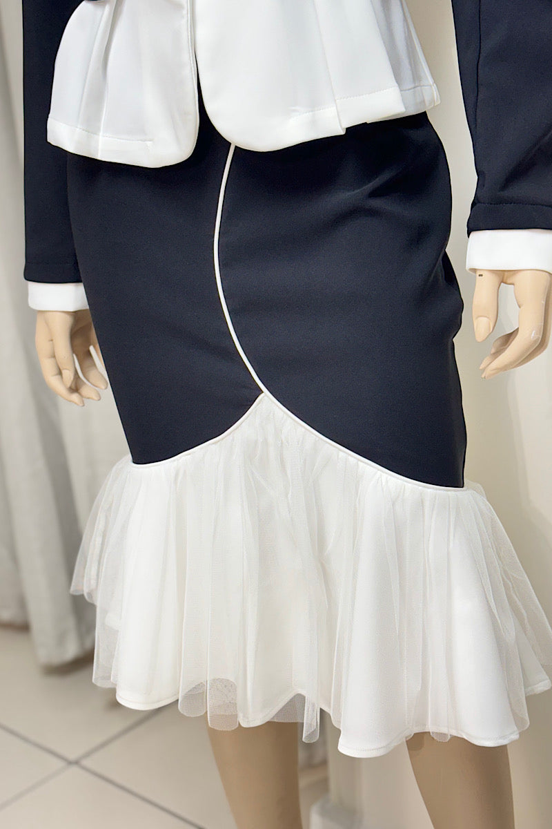 Fit And Flare Suit Skirt Set