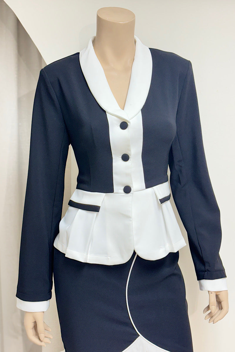 Fit And Flare Suit Skirt Set
