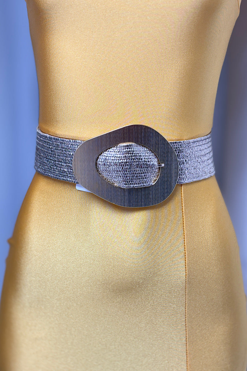 Oval Buckle Straw Belt