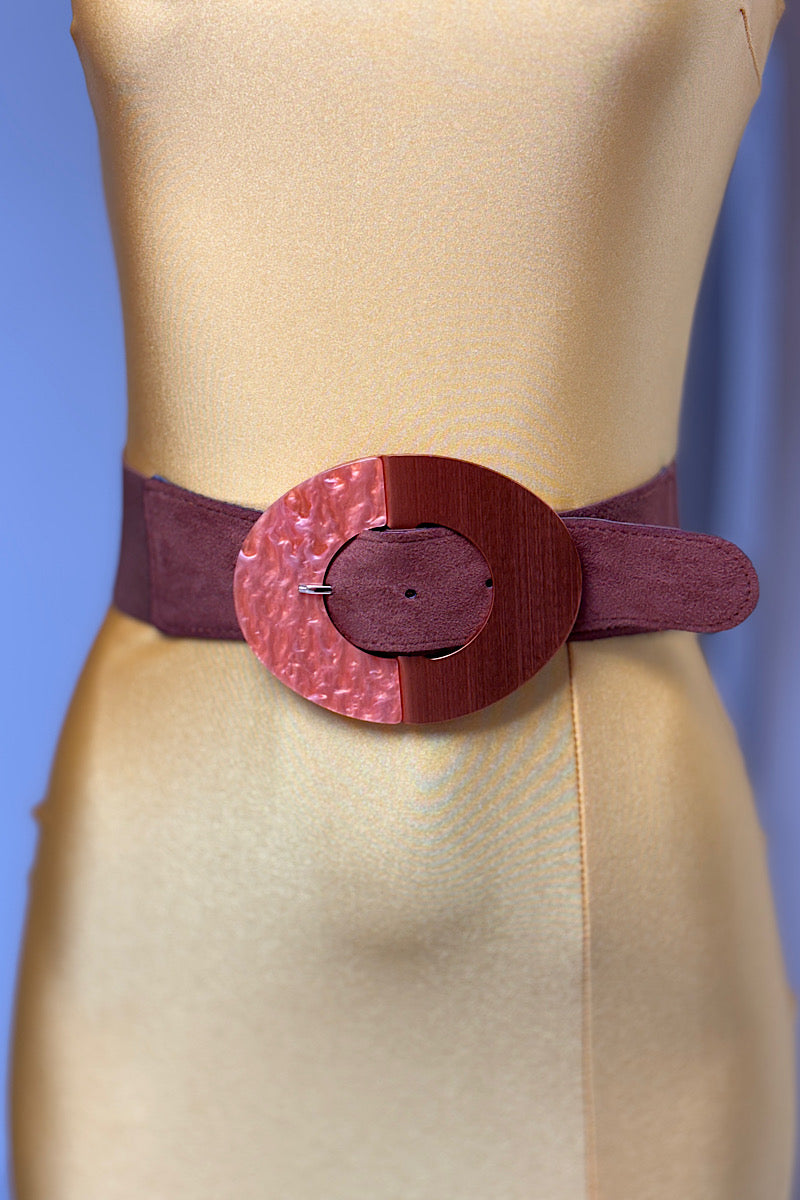 Oval Buckle Stretch Belt