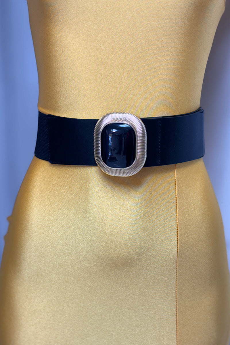 Rounded Edge Buckle Stretch Belt