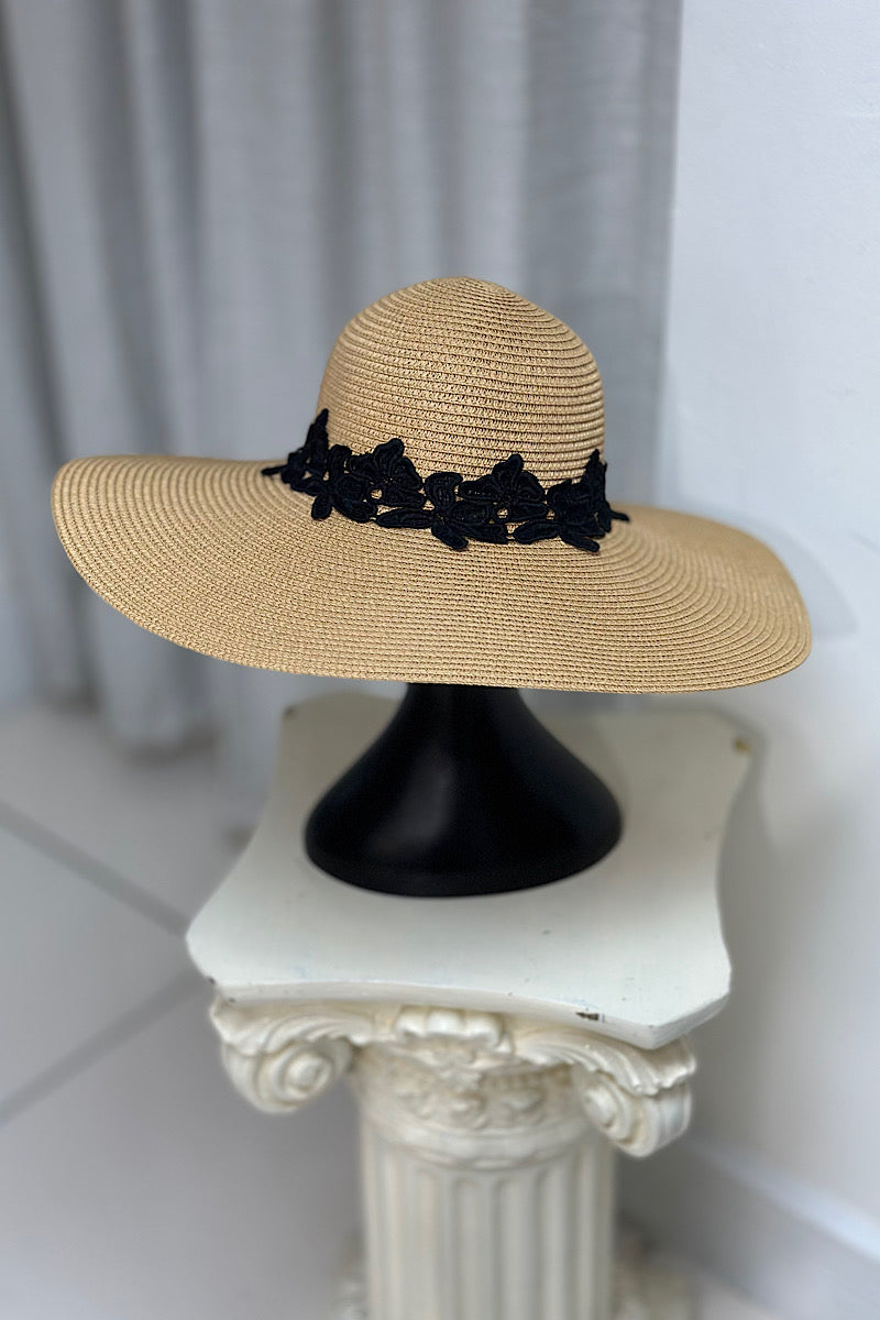 Wide Brim Lace Detail Hat