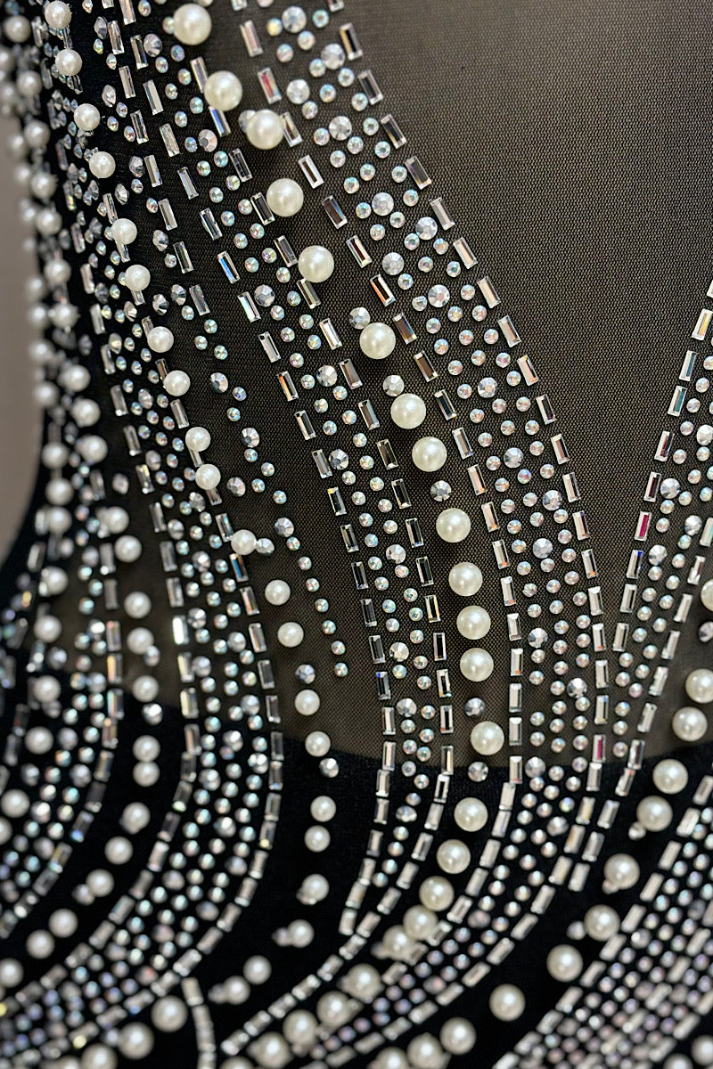 Black Bejeweled Bodycon