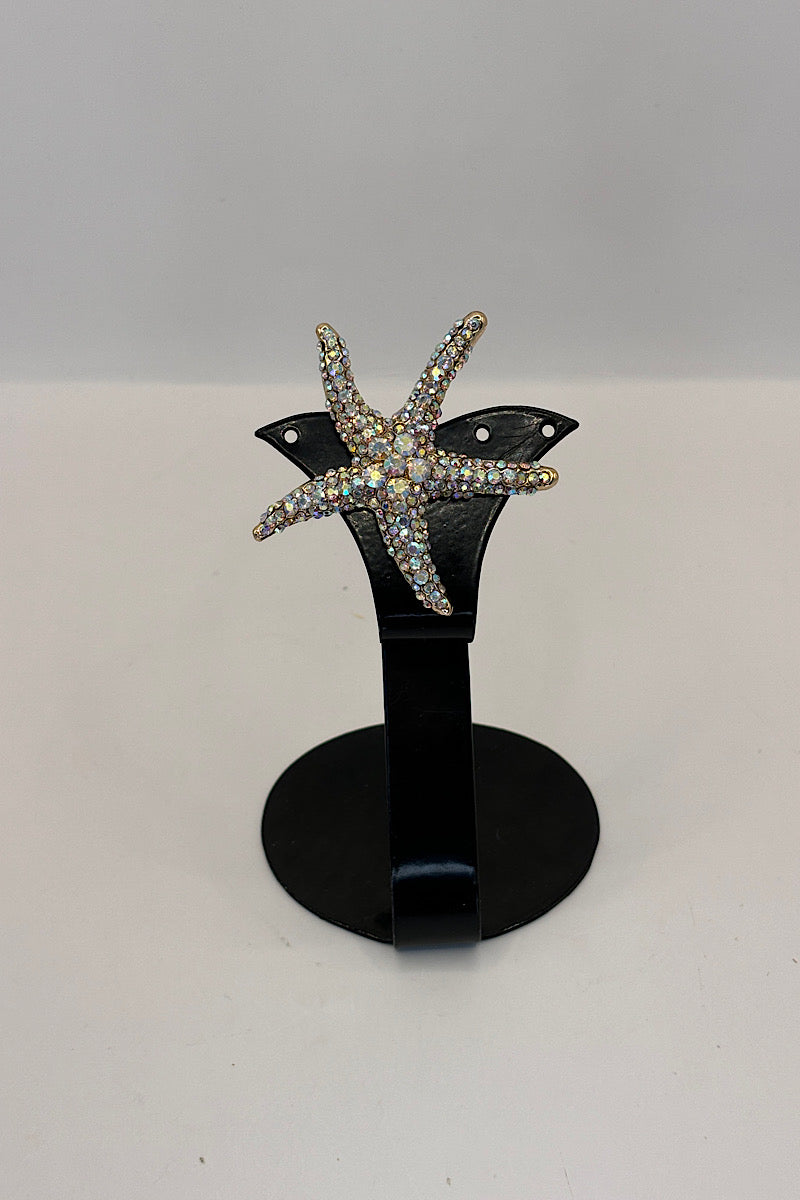 Rhinestone Starfish Brooch