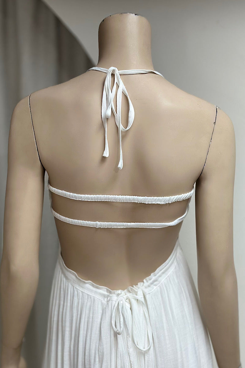 Halter Smock Top Maxi Dress