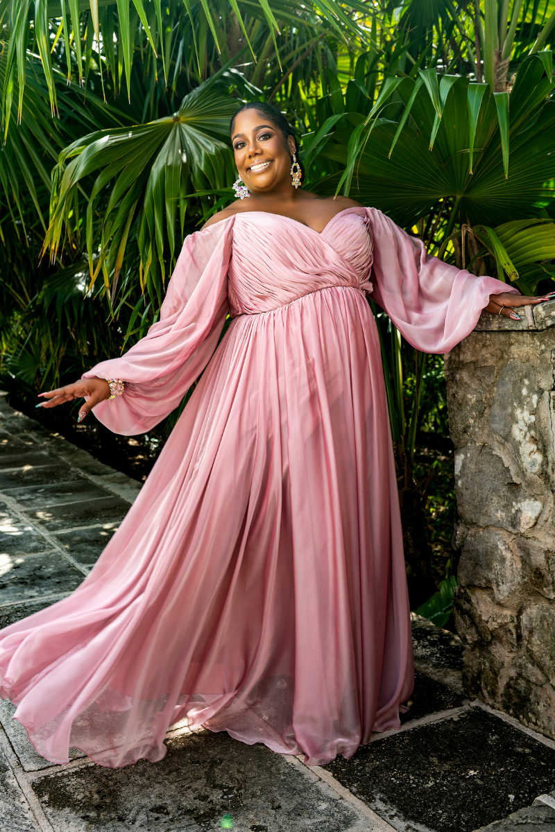 Chiffon Long Sleeve Flowy Formal