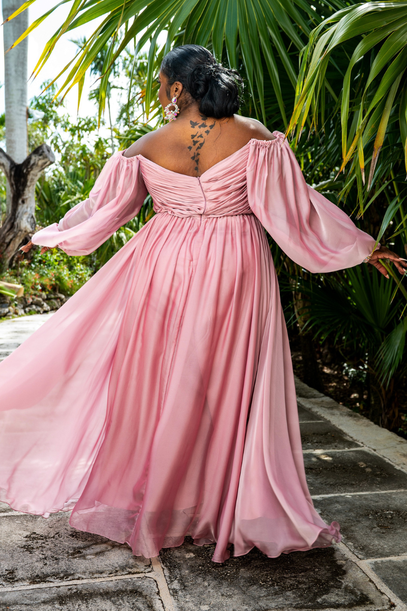 Chiffon Long Sleeve Flowy Formal