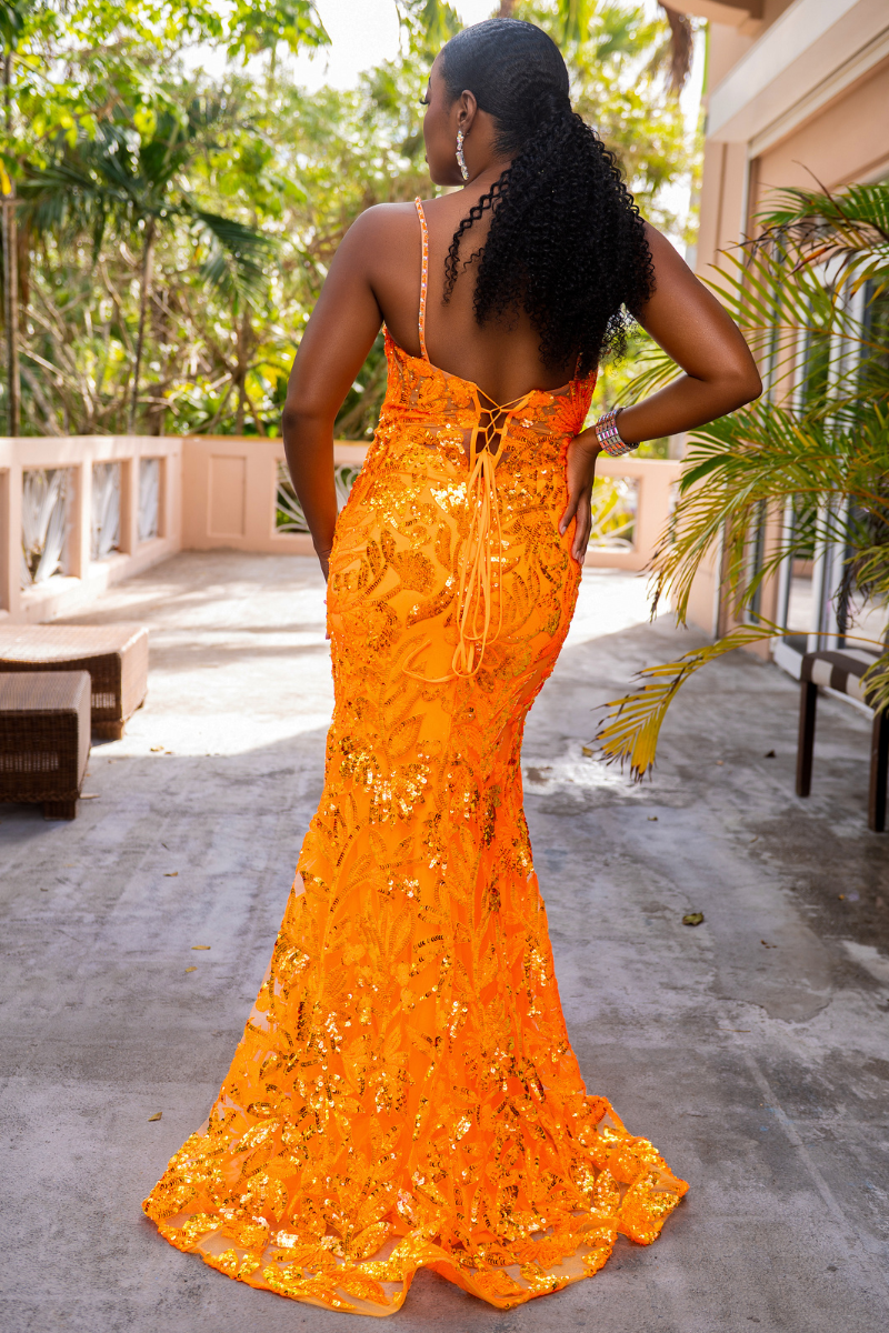 Sequin High Split Corset Formal