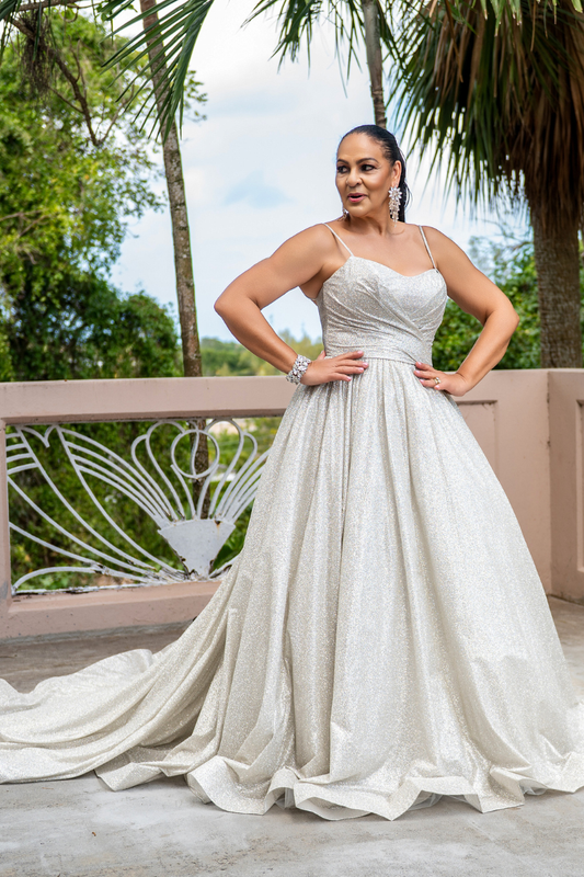 Dramatic Corset Glitter Ball Gown