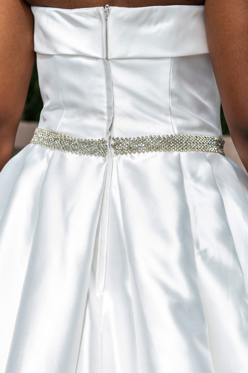 Tube Rhinestone Belt Wedding Dress