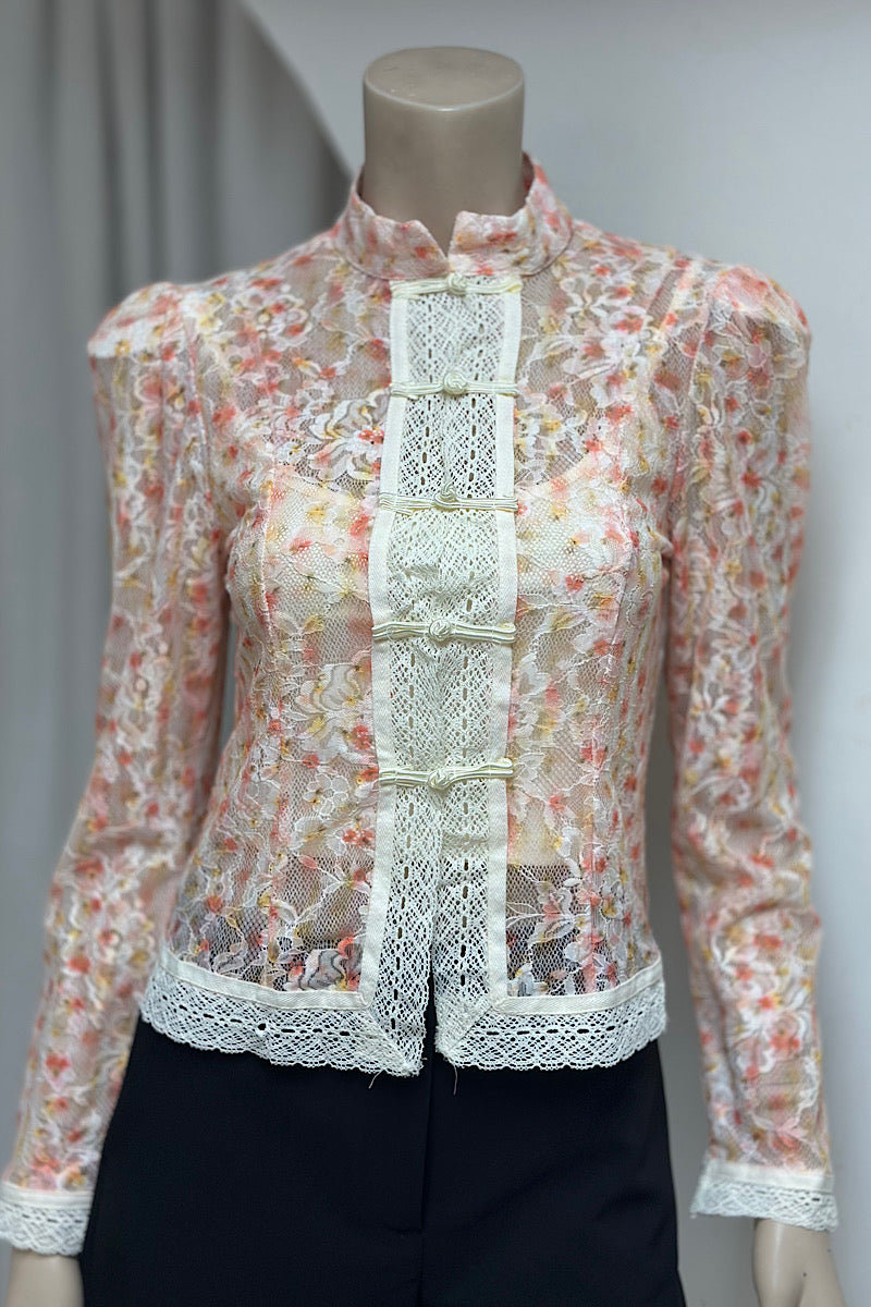 Floral Lace Detail Top