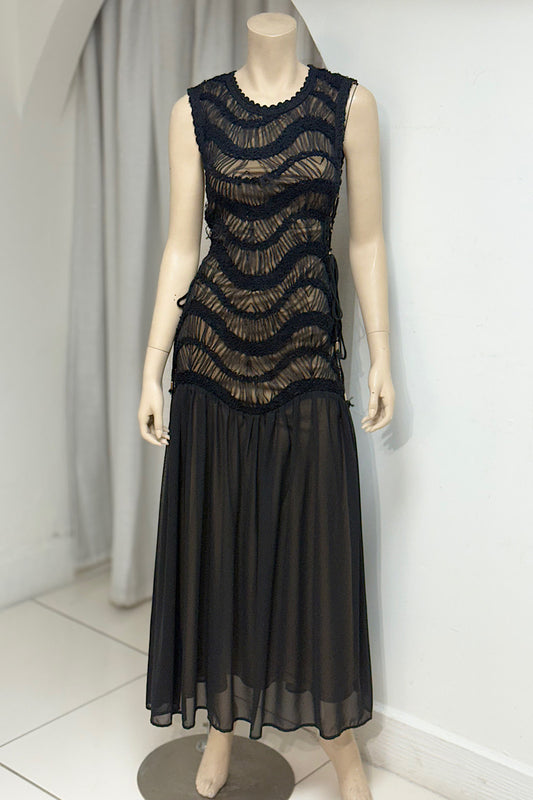 Side Corset Mesh Mermaid Maxi