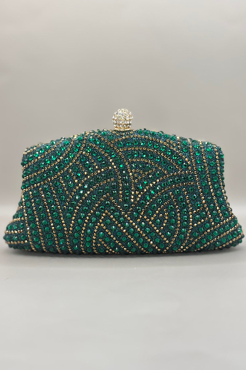Narrow Embellished Curved Clutch Bag