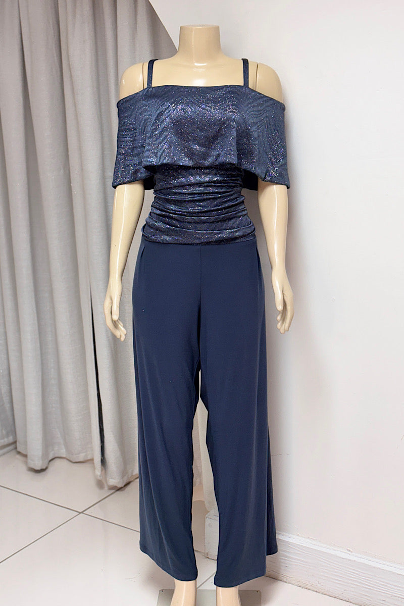 Sparkle Ruched Waist Jumpsuit