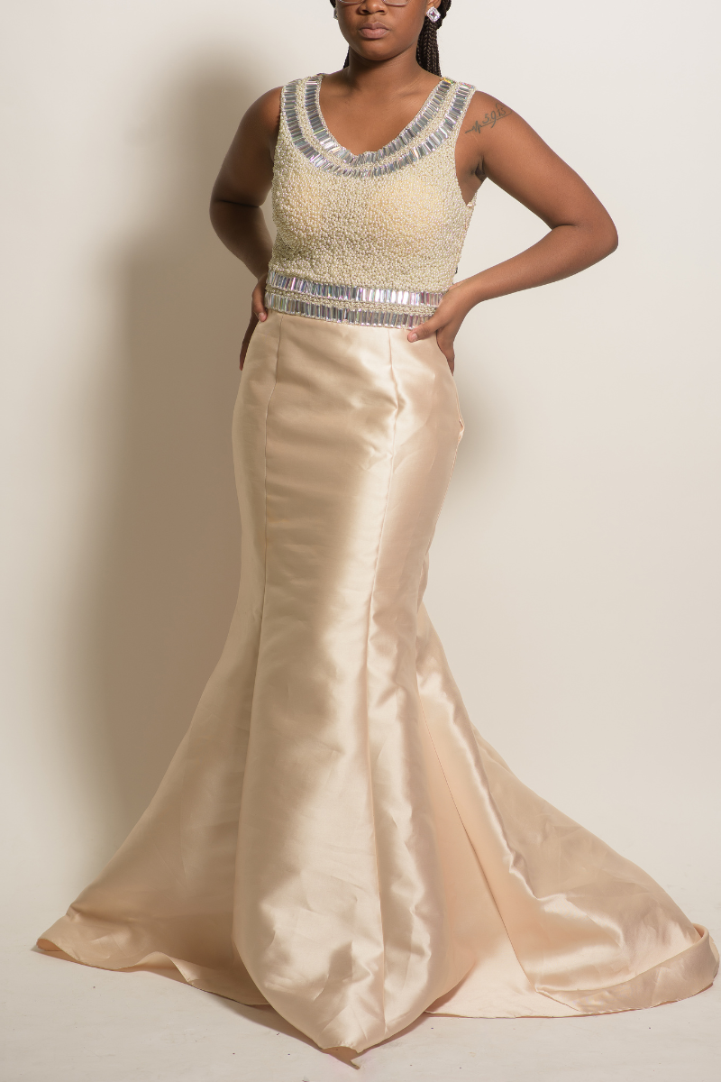 Champagne Beaded Detail Formal