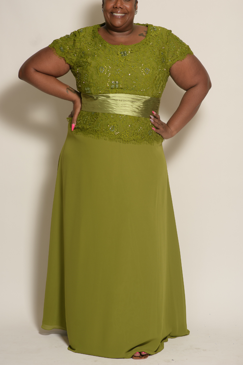 Curvy Olive Lace Formal