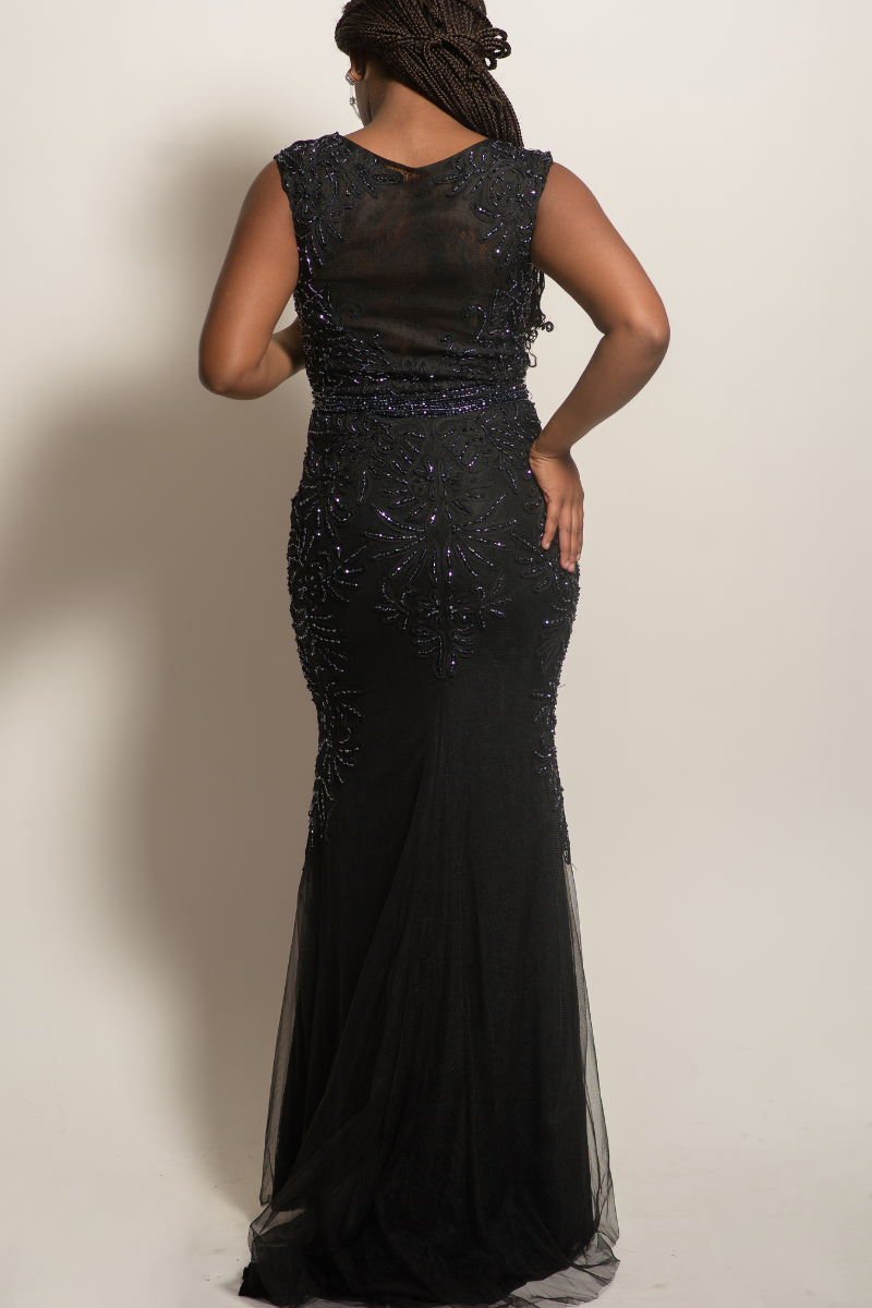 Black Beaded Detail Formal