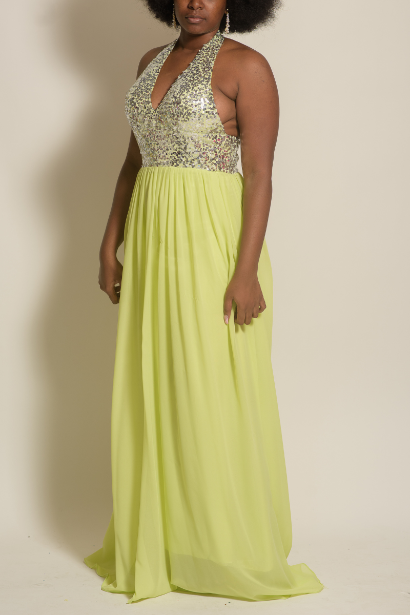 Lime Green Halter Formal