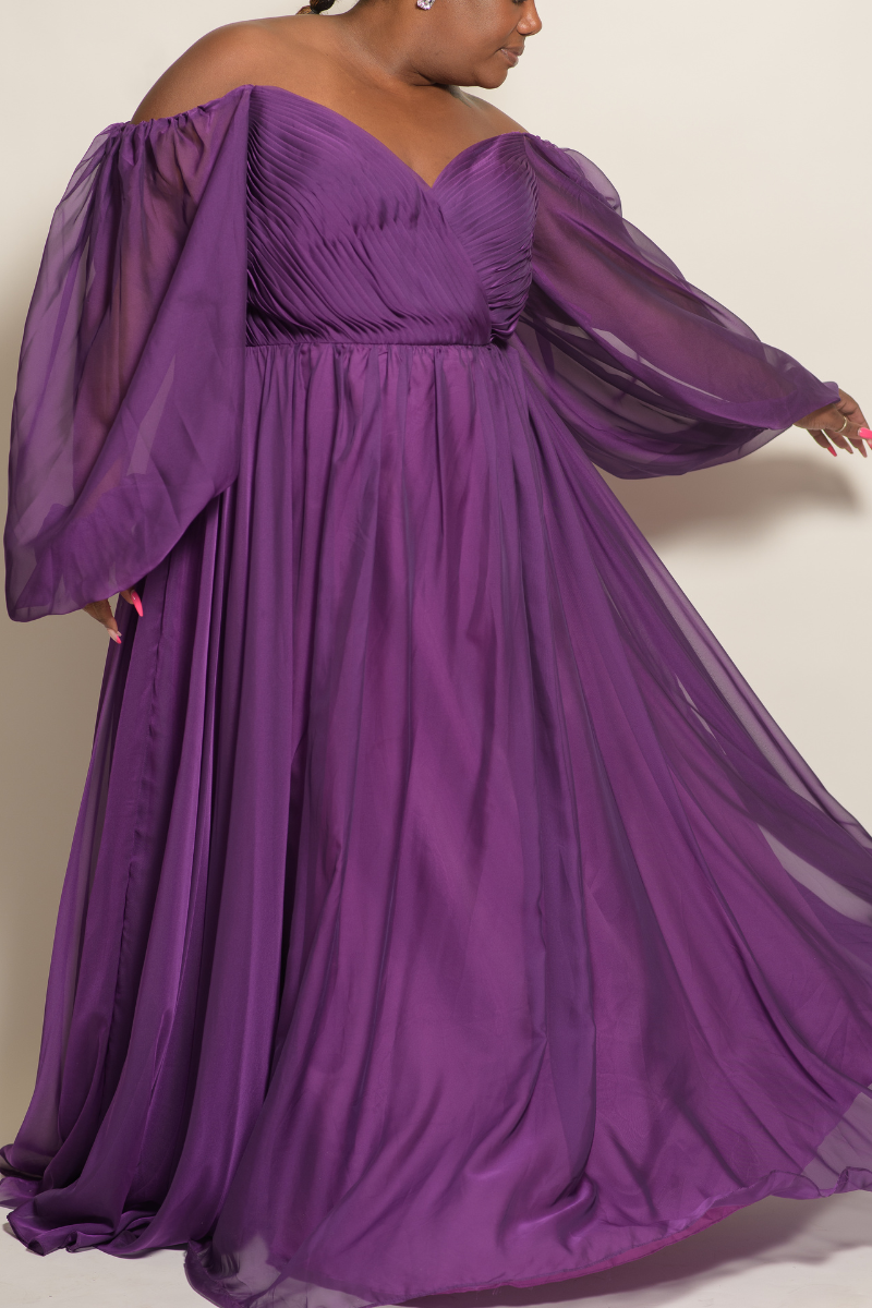 Chiffon Long Sleeve Flowy Formal