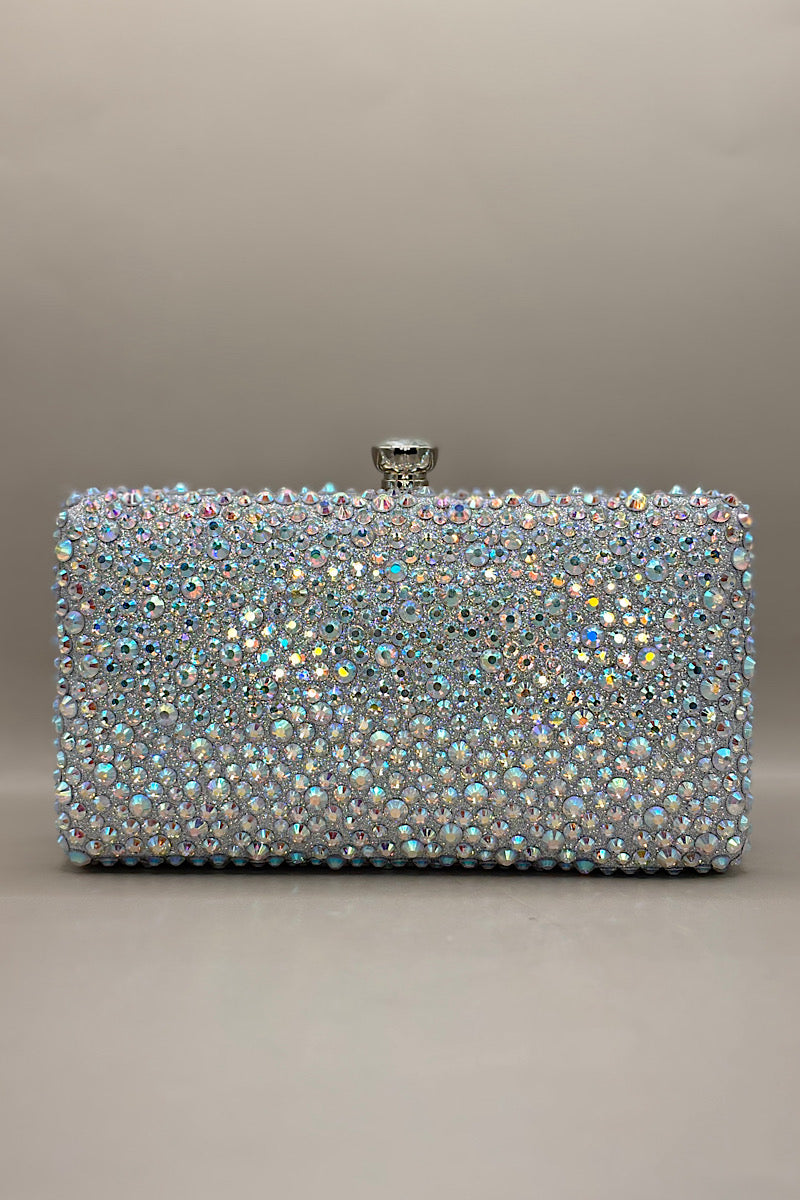 Mini Rhinestone Iridescent Clutch Bag