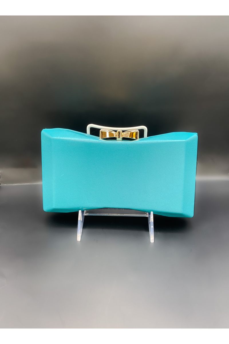 Teal Plain Clutch Bag