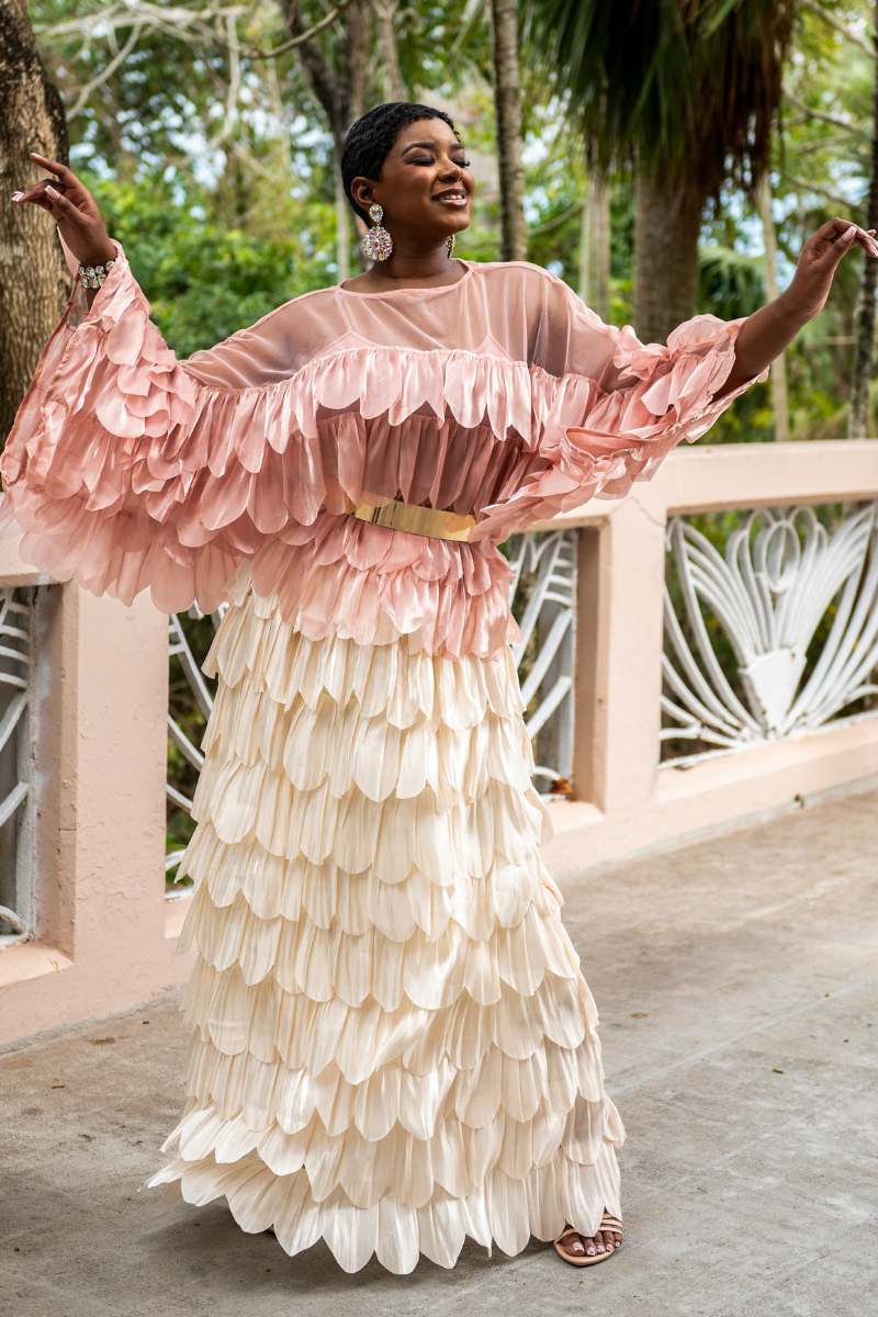 Tiered Ruffled Satin Maxi Skirt