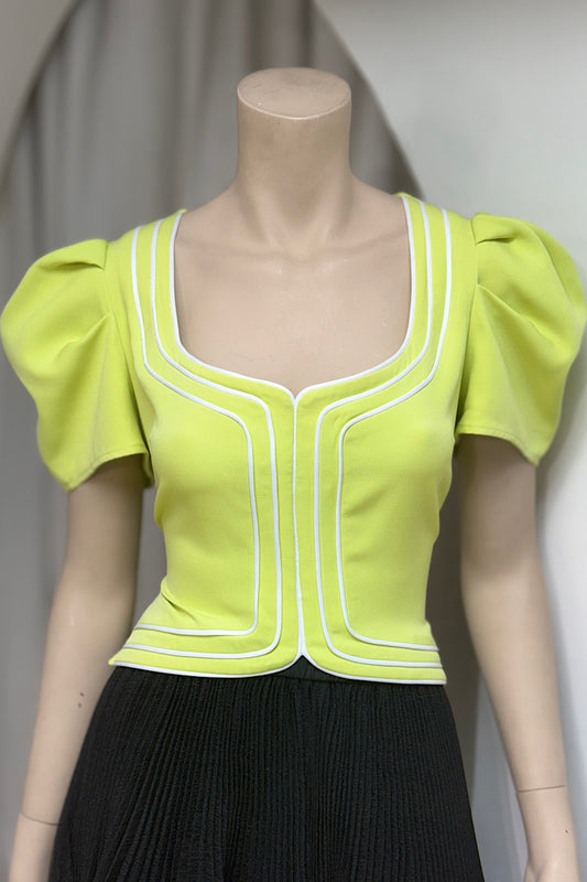Wide Neck Striped Crop Top