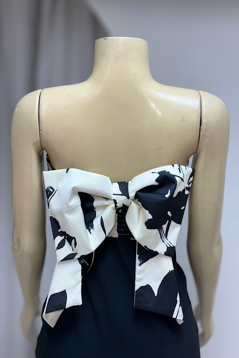 Black & White Brush Stroke Tube Dress