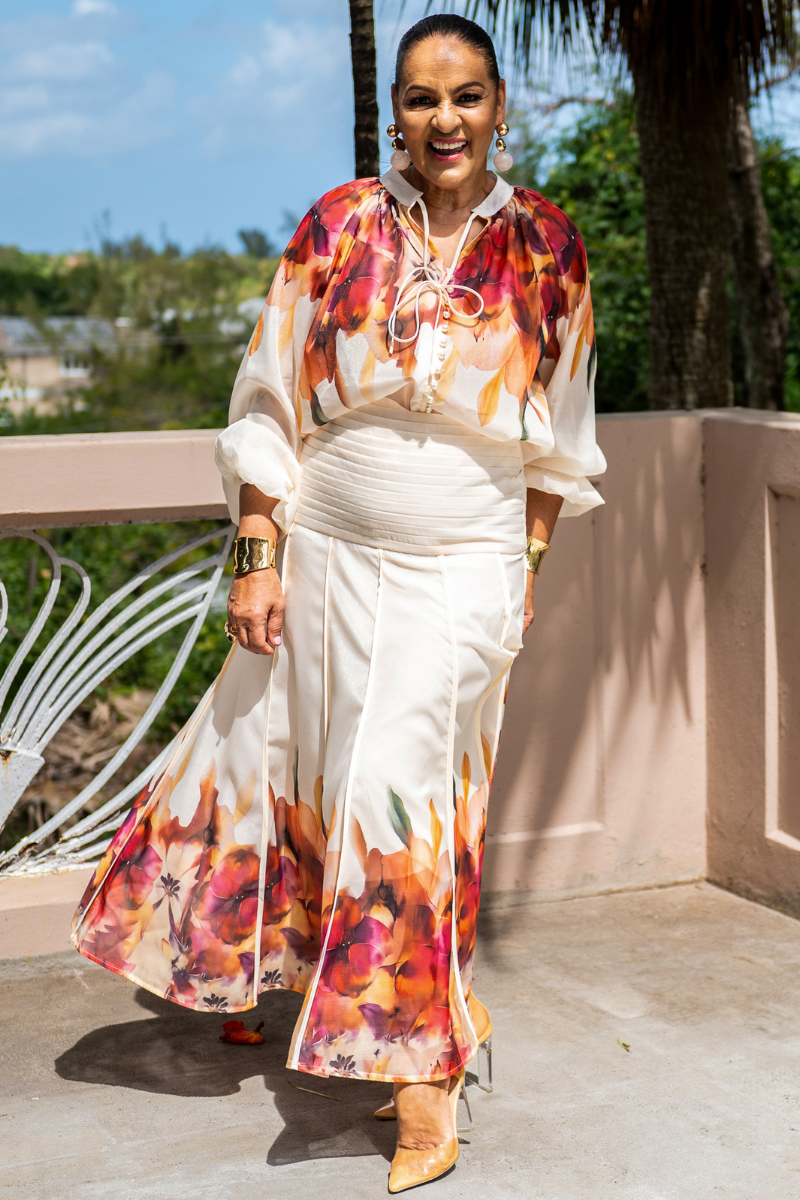 Pleated Waist Floral Skirt Set