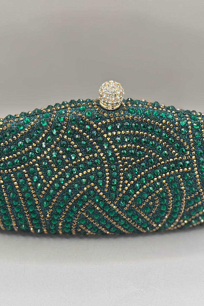 Narrow Embellished Curved Clutch Bag