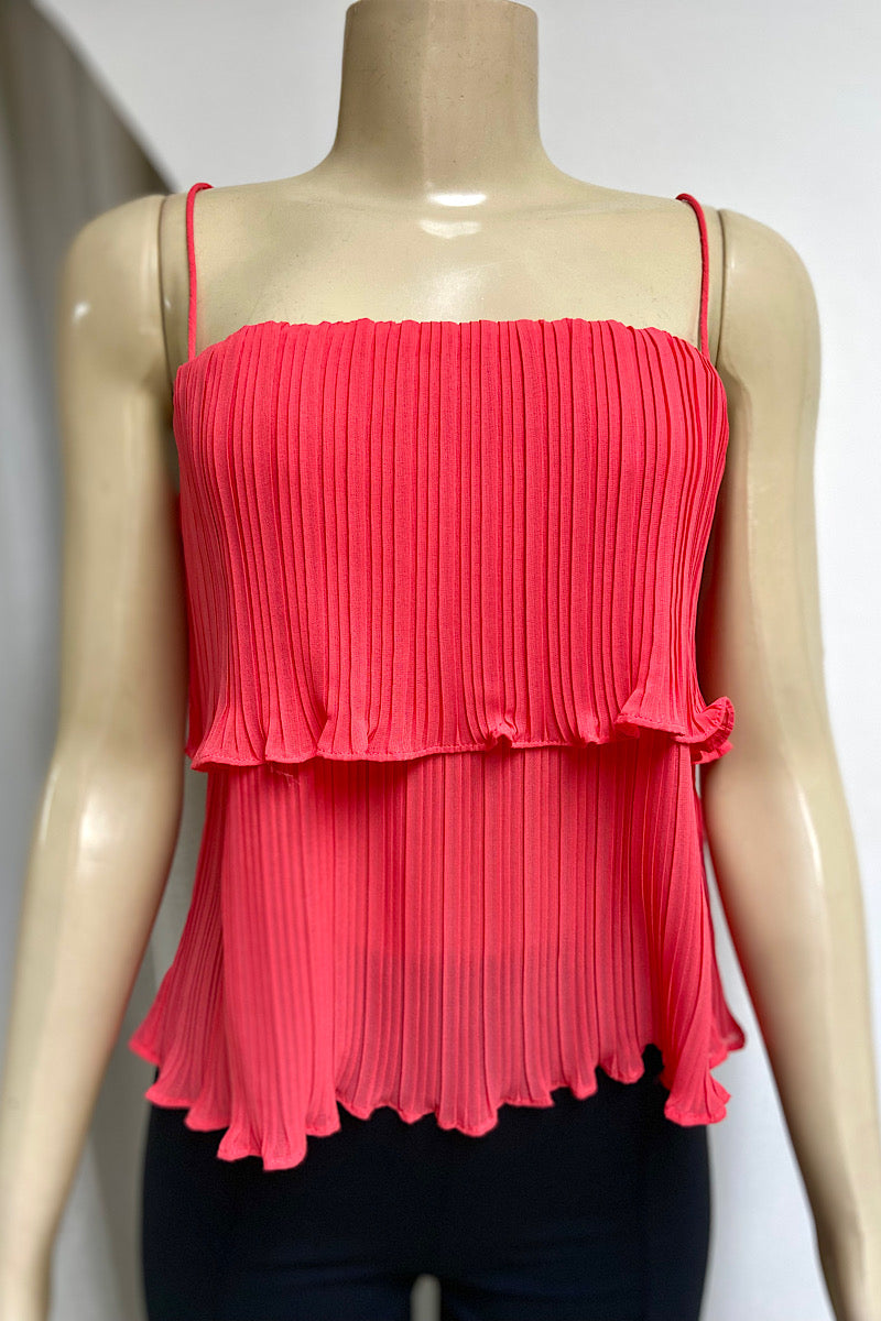 Spaghetti Strap Soft Ruffle Top