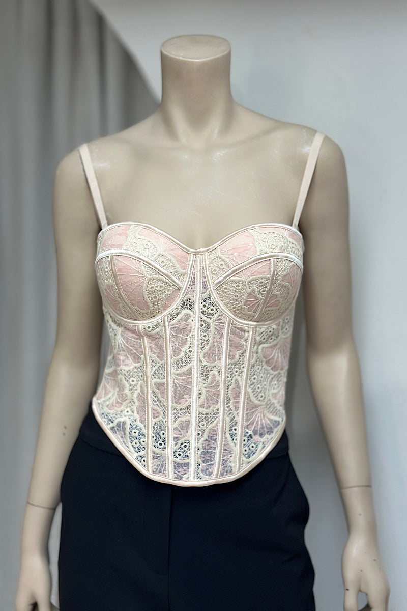 Lace Eyelet Bustier Top