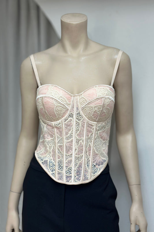 Lace Eyelet Bustier Top